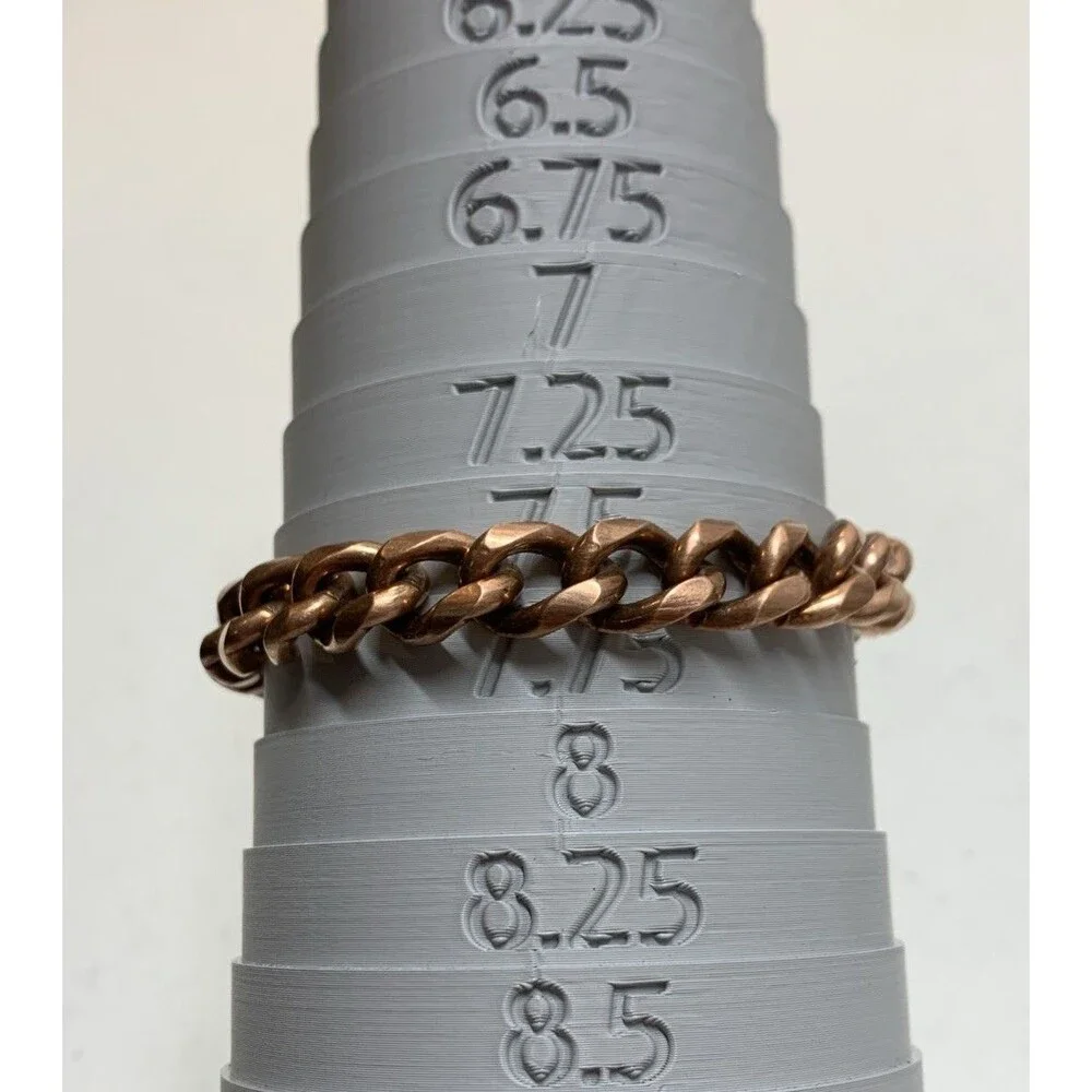Vintage Heavy Cuban Link Solid Copper Bracelet 7.5”